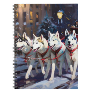 Sibirischer Husky Weihnachtsfestzeit Notizblock