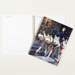 Sibirischer Husky Weihnachtsfestzeit Planer