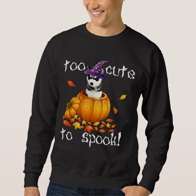 Sibirischer Husky zu Niedlich, Halloween Hund Sti  Sweatshirt (Vorderseite)