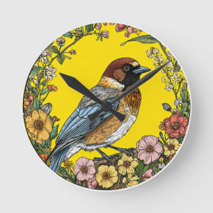 Sibirischer Jay-Vogel Runde Wanduhr