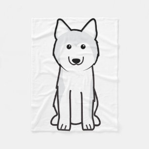 Sibirischer Schlittenhund-HundeCartoon Fleecedecke