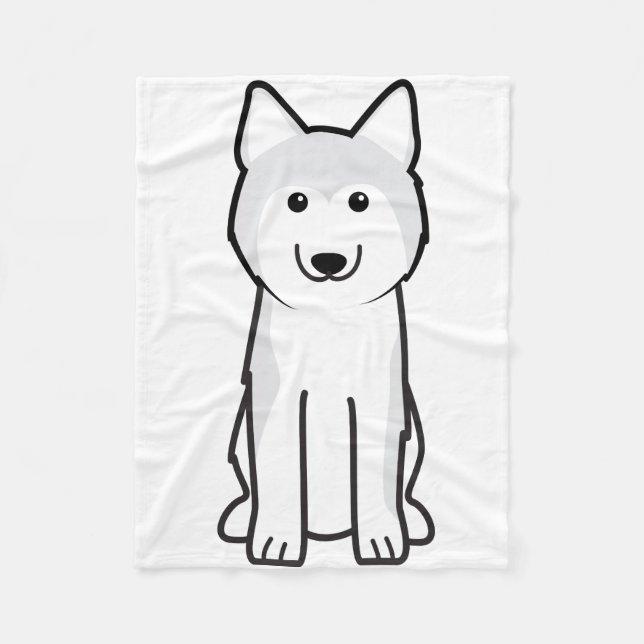 Sibirischer Schlittenhund-HundeCartoon Fleecedecke (Vorderseite)