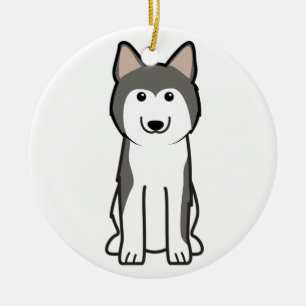 Sibirischer Schlittenhund-HundeCartoon Keramikornament