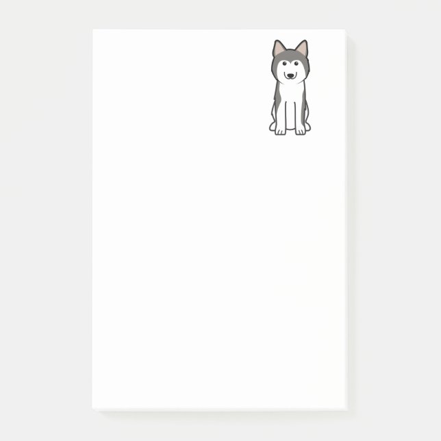 Sibirischer Schlittenhund-HundeCartoon Post-it Klebezettel (Vorderseite)