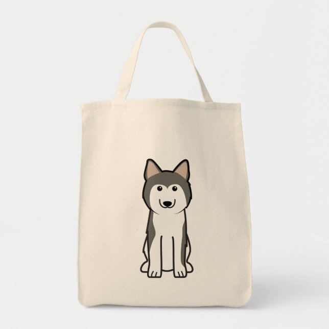 Sibirischer Schlittenhund-HundeCartoon Tragetasche (Vorne)