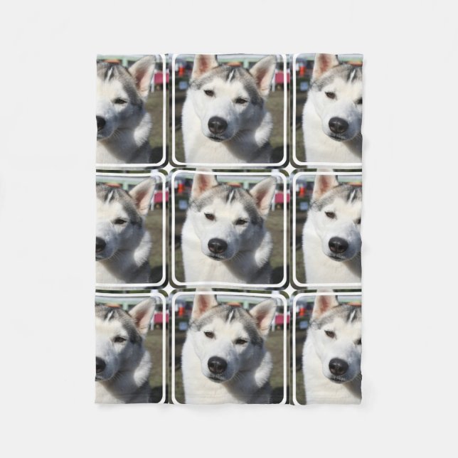 Sibirischer Schlittenhund-HundeFoto Fleecedecke (Vorderseite)