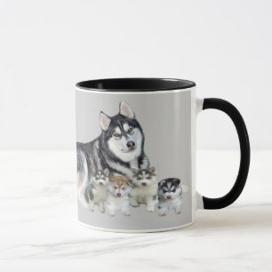 Sibirischer Schlittenhund u. Welpen-Tasse Tasse