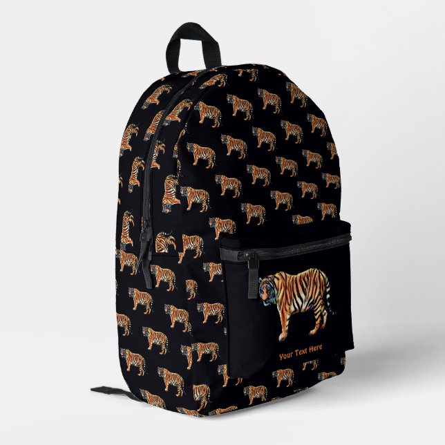Sibirischer Tiger Bedruckter Rucksack (Rückseitige Ecke links)