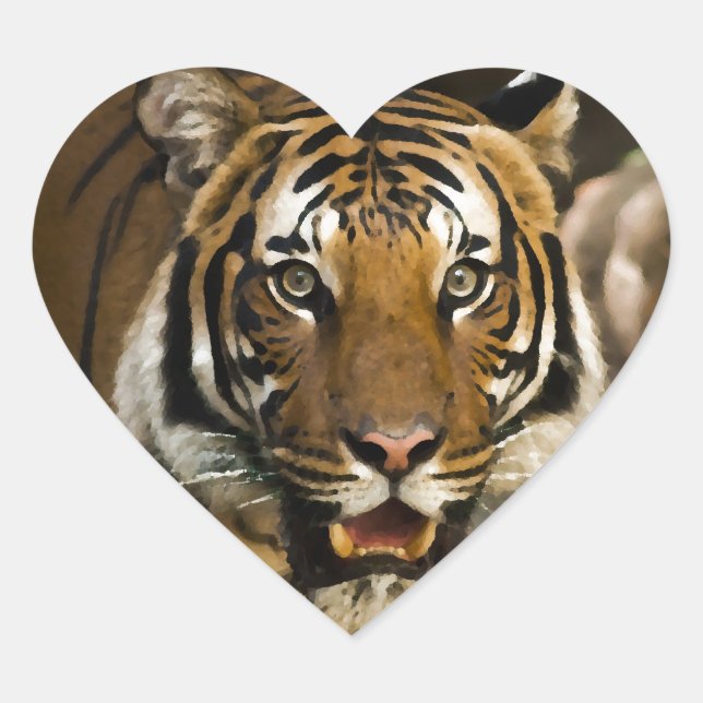 Sibirischer Tiger Herz-Aufkleber (Vorderseite)