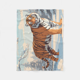 Sibirischer Tiger in Wäldern Fleecedecke