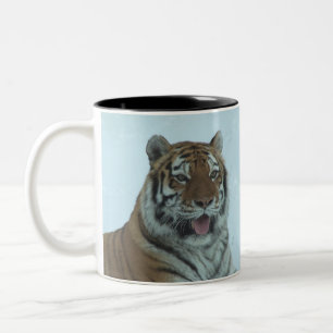Sibirischer Tiger-nahes hohes Gesicht 2 Zweifarbige Tasse
