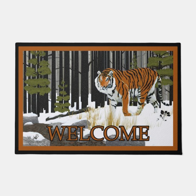 Sibirischer Tiger - Willkommen Fußmatte (Vorderseite)