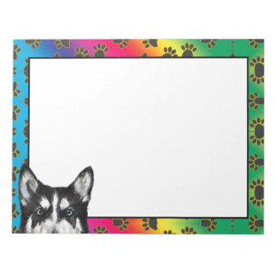 Sibirisches Husky farbiges Hundekuchen-Muster Notizblock
