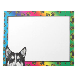 Sibirisches Husky farbiges Hundekuchen-Muster Notizblock