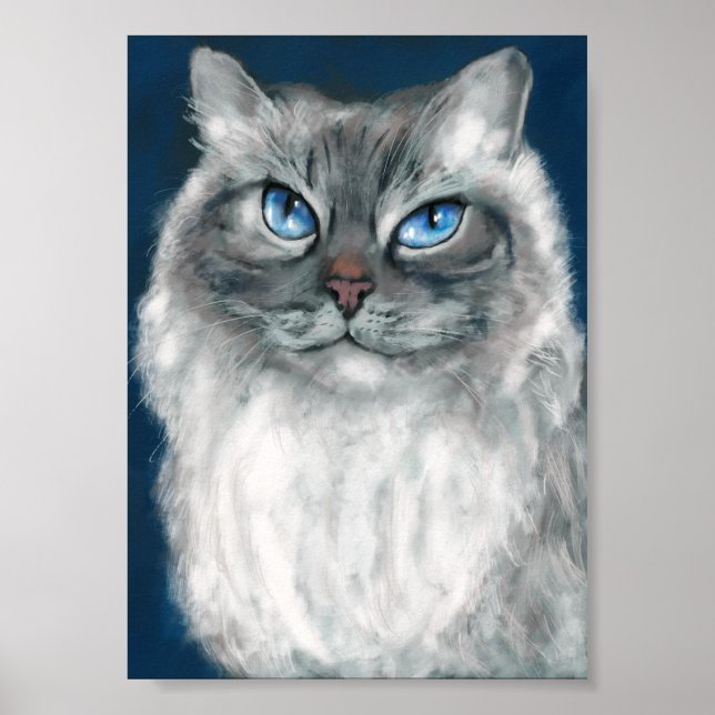 Sibirisches Katzen-Print Poster (Vorne)