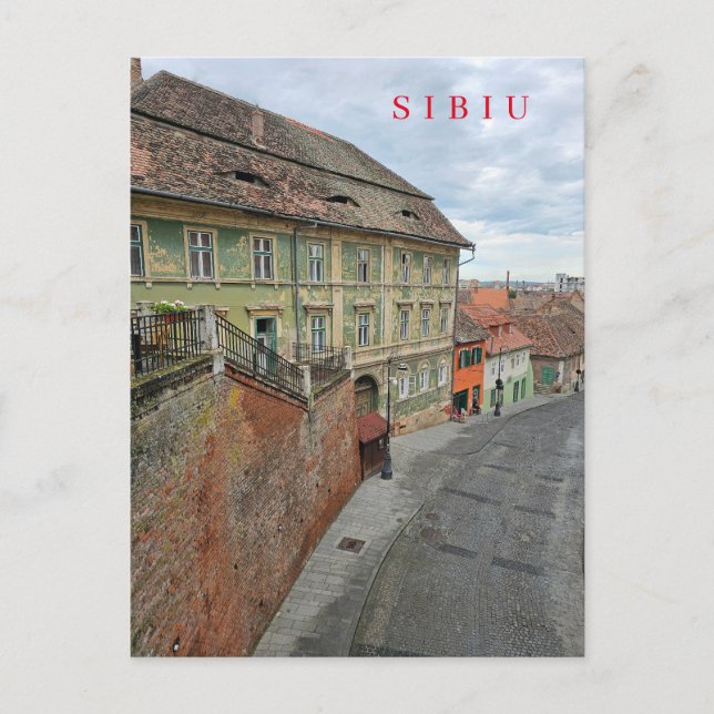 Sibiu Alte Gebäude Blick Postkarte (Vorderseite)