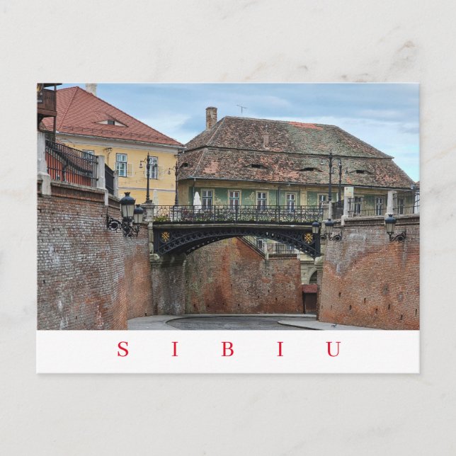 Sibiu Brücke Lies View Postkarte (Vorderseite)