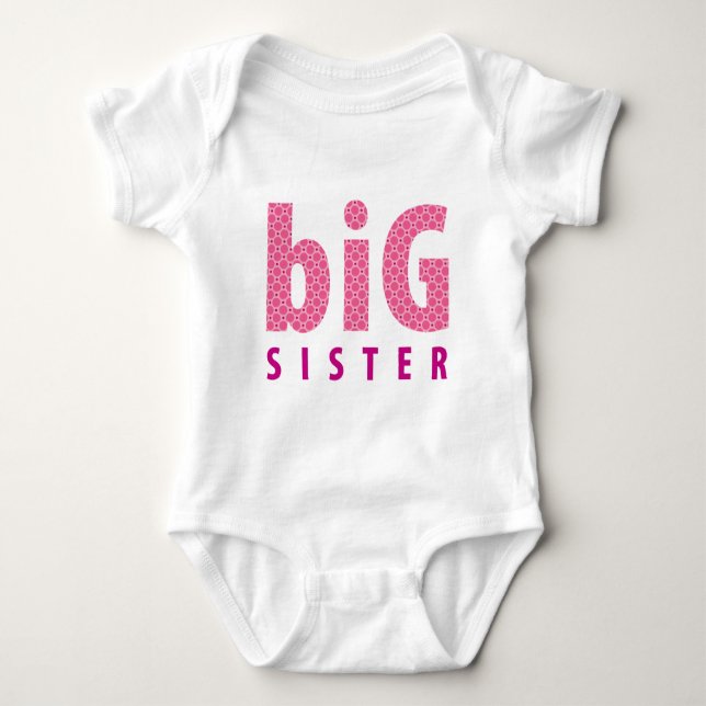 SIBLINGS COLLECTION - große Schwester {pink} Baby Strampler (Vorderseite)
