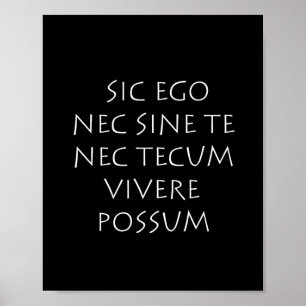 Sic ego nec sine the nec tecum viversum possum poster