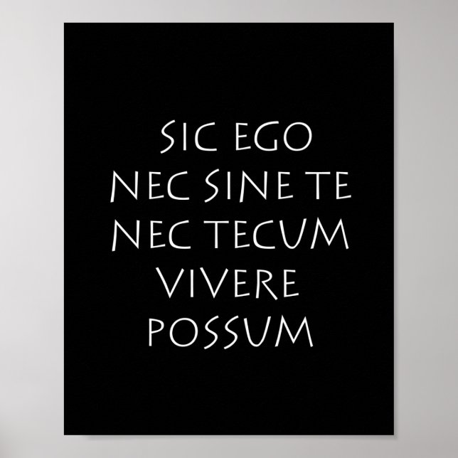 Sic ego nec sine the nec tecum viversum possum poster (Vorne)