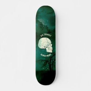 Sic Transit Gloria Mundi Vintag Türkis Skull Skateboard