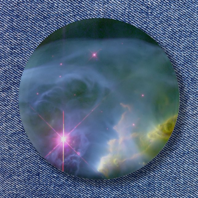 Sich ausdehnendes Blasen-Himmelsraum-Foto Button (Expanding Bubble Pinback Button)