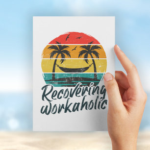Sich erholender Workaholic   Lustige Ferienpostkar Postkarte