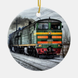 Sich fortbewegende Verzierung des Zug-2T3109-0384 Keramik Ornament
