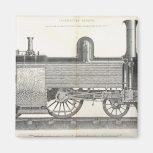 Sich fortbewegender Motor, graviert von J.W. Lowry Magnet