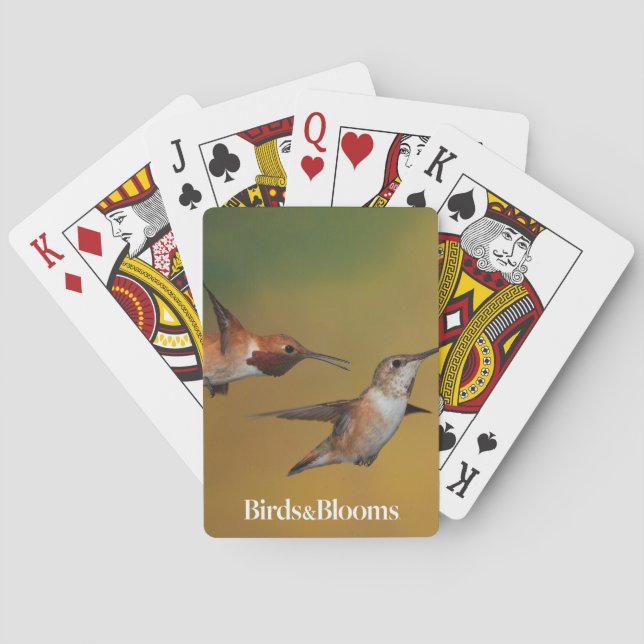 Sich hin- und herbewegender Rufous Kolibri Spielkarten (Rückseite)