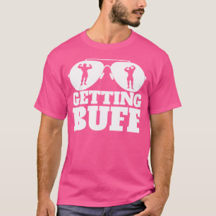 Sich in Form bringen Lustige Gewichtheben Sich in T-Shirt
