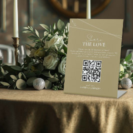 Sich kreuzende Linien teilen die Liebe QR-Code Sockelschild