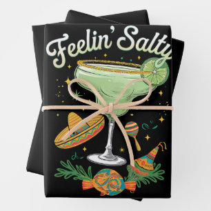 Sich salzig fühlende Margarita Lustiges Cinco De M Geschenkpapier Set