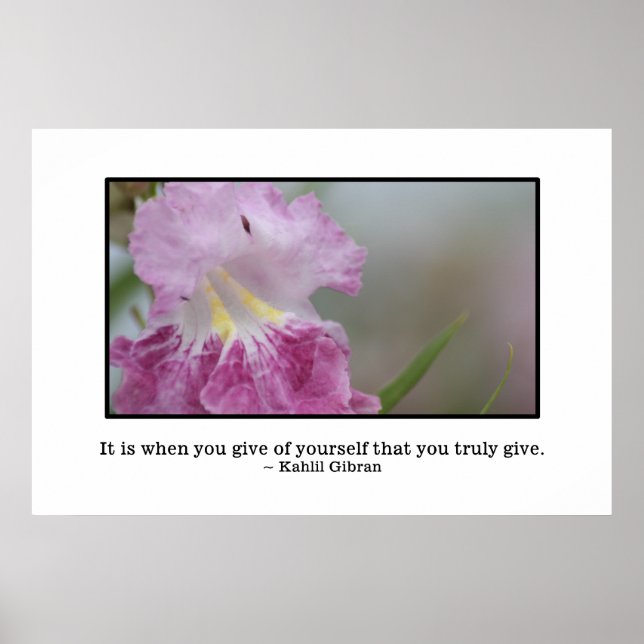 Sich selbst geben ist wahrhaftig geben poster (Vorne)