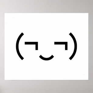 Sich selbstgefällig zeigendes Emoticon (¬‿¬) japan Poster
