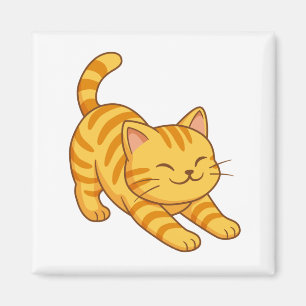 Sich streckende orange getigerte Katze Magnet