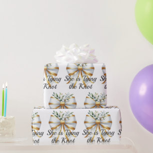 Sich trauen lassen Weiße Schleife Floral Brautpart Geschenkpapier