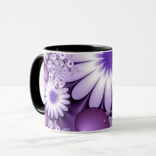 Sich verlieben Abstrakte Blumen und Herzen Fraktal Tasse