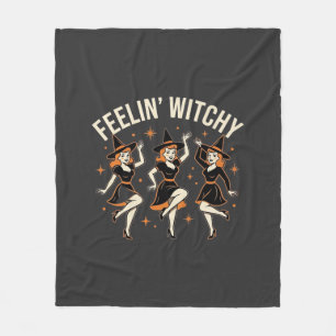Sich verzaubert fühlender Halloween Hexen Tanz Fleecedecke
