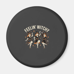 Sich verzaubert fühlender Halloween Hexen Tanz Magnet