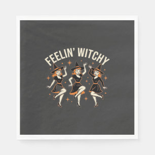 Sich verzaubert fühlender Halloween Hexen Tanz Serviette
