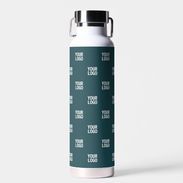 Sich wiederholendes Bild, Design oder Logo | Dunke Trinkflasche (Vorne)