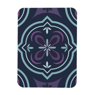 Sich wiederholendes blaues botanisches Blumendesig Magnet