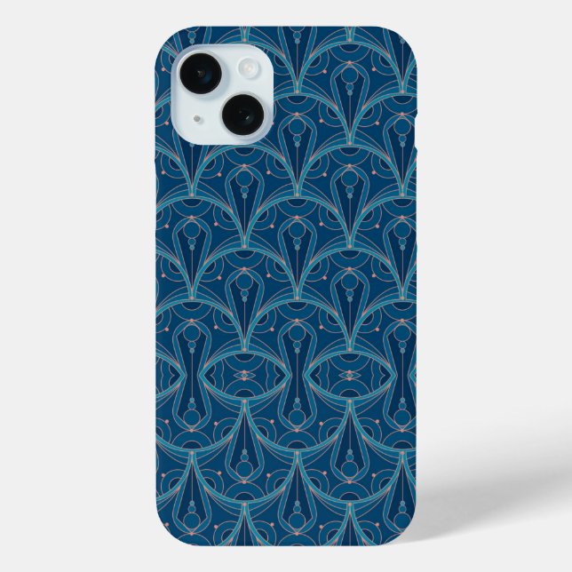 Sich wiederholendes geometrisches Art Deco-Muster Case-Mate iPhone Hülle (Rückseite)