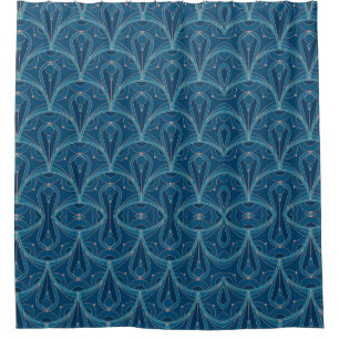 Sich wiederholendes geometrisches Art Deco-Muster Duschvorhang