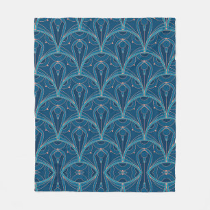 Sich wiederholendes geometrisches Art Deco-Muster Fleecedecke