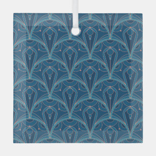 Sich wiederholendes geometrisches Art Deco-Muster Ornament Aus Glas