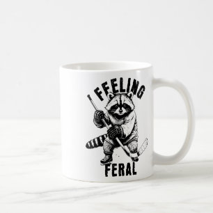 Sich wild fühlend Lustiger wilder Waschbären-Hocke Kaffeetasse