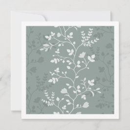 Sich windende florale minimalistische salbeigrüne  mitteilungskarte