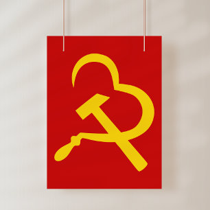 Sichel und Hammer, Herz, Liebe, Kommunismus Poster